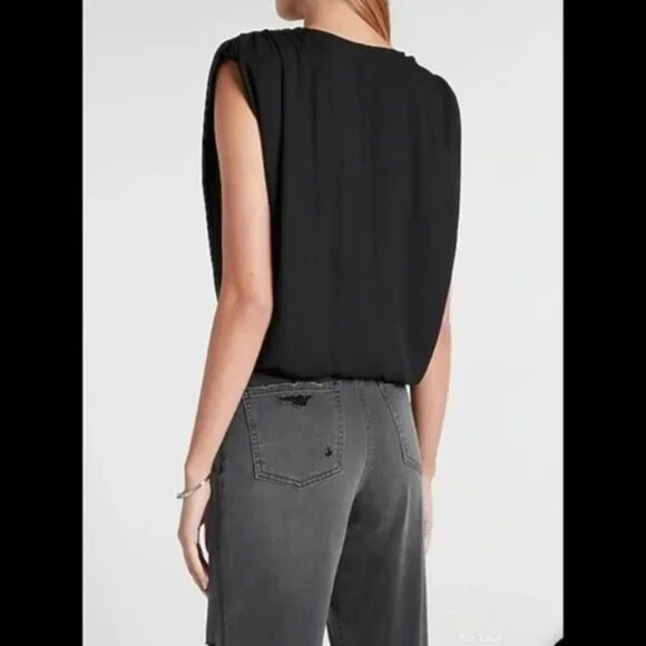 Express Wrap Front Strong Shoulder Top XL - Picture 3 of 4